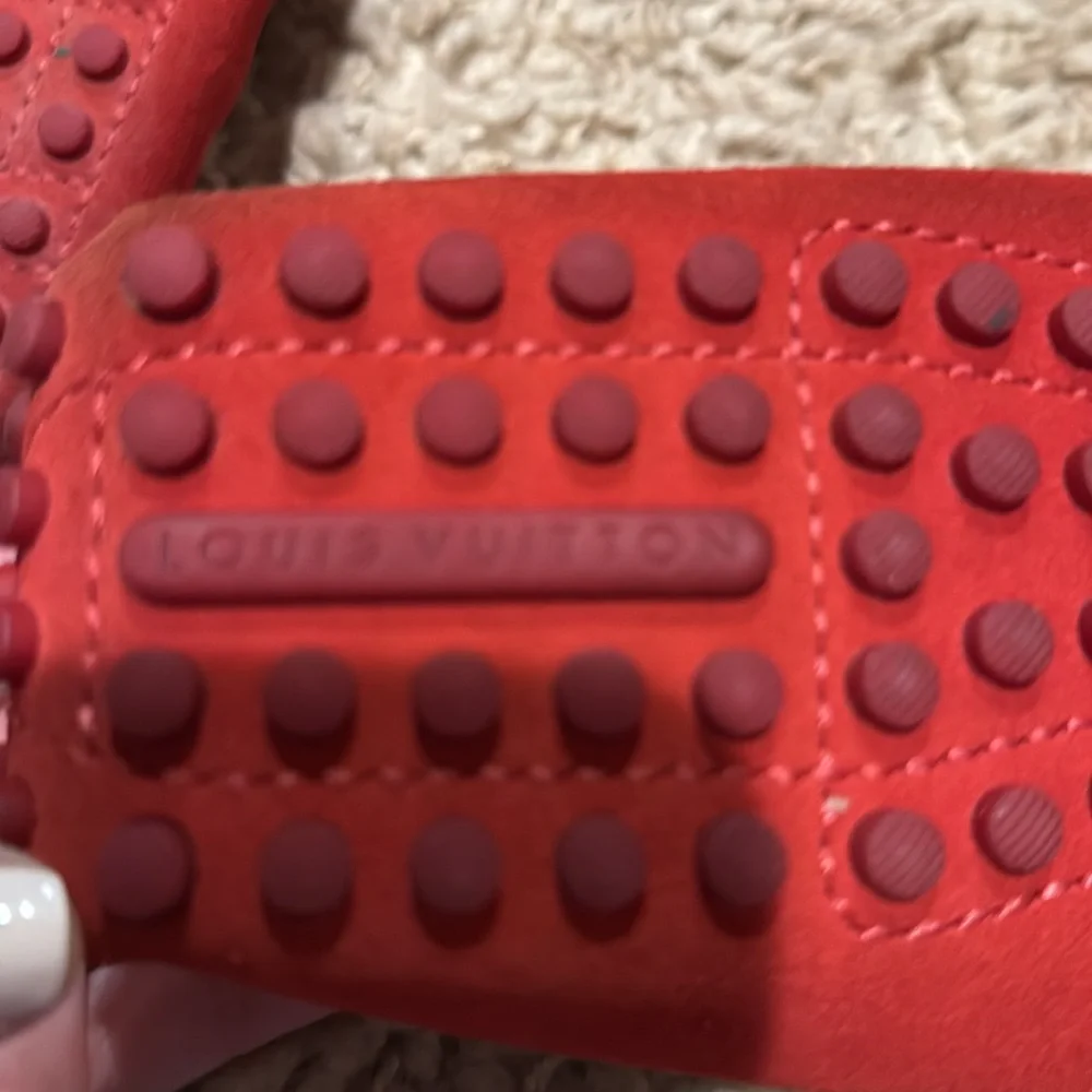 Louis Vuitton Hockenheim Moccasin Red Suede Driving Loafers